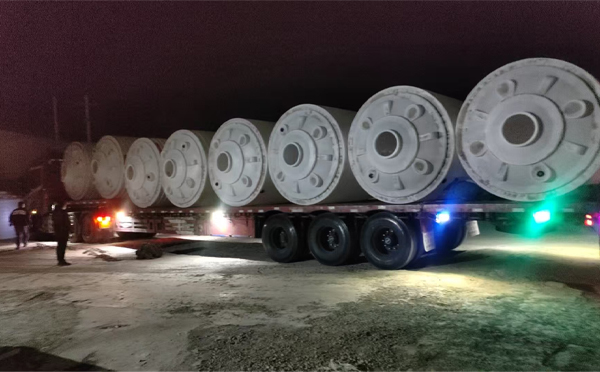 清水锥底桶交付现场